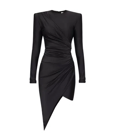 Alexandre Vauthier Asymmetrical Crewneck Mini Dress In Black