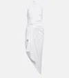 Alexandre Vauthier Asymmetrical Halterneck Midi Dress In White
