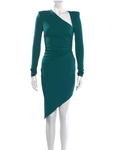 Pre-owned Alexandre Vauthier Asymmetrical Mini Dress In Blue/green