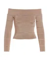 Alexandre Vauthier Bare-shoulder Blouse In Nude
