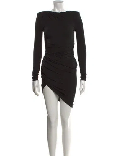 Pre-owned Alexandre Vauthier Bateau Neckline Knee-length Dress In Black
