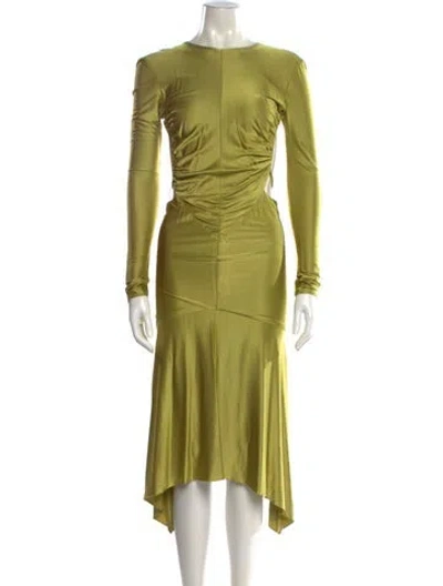 Pre-owned Alexandre Vauthier Bateau Neckline Knee-length Dress In Green