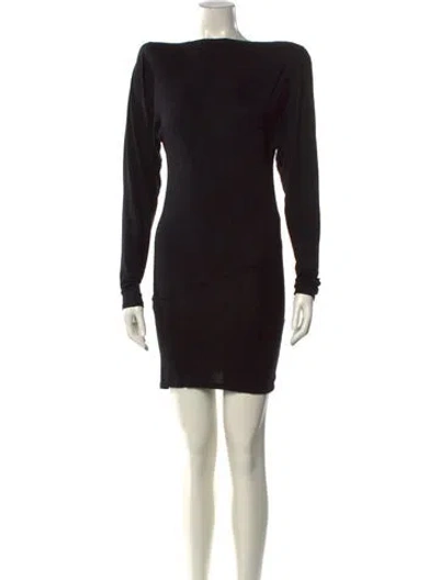 Pre-owned Alexandre Vauthier Bateau Neckline Mini Dress In Black