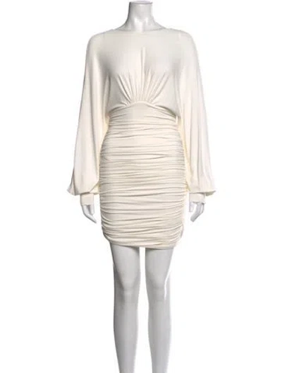 Pre-owned Alexandre Vauthier Bateau Neckline Mini Dress In Neutrals