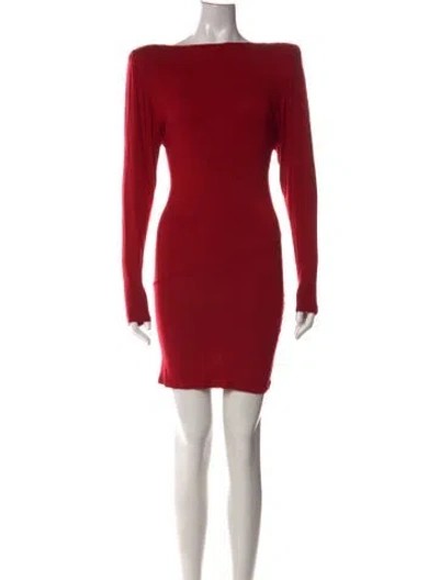 Pre-owned Alexandre Vauthier Bateau Neckline Mini Dress In Red