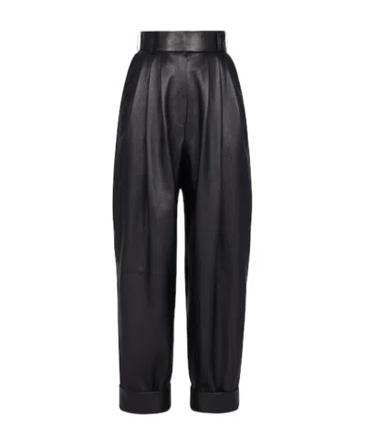 Alexandre Vauthier Belt Loop Pleated Casual Pants In Black