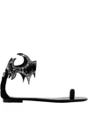 Alexandre Vauthier Betsy Crystal-embellished Sandals In Black