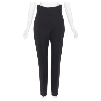 Pre-owned Alexandre Vauthier Black High Waist Pleated Zip Hem Harem Pants Fr40 L