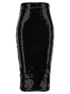 Alexandre Vauthier Black Mesh Midi Skirt In Black