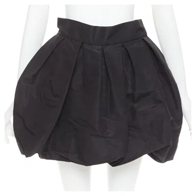 Pre-owned Alexandre Vauthier Black Taffeta Silk Pleated High Waist Short Bubble Skirt