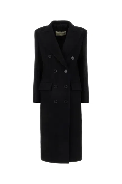 ALEXANDRE VAUTHIER BLACK WOOL BLEND COAT