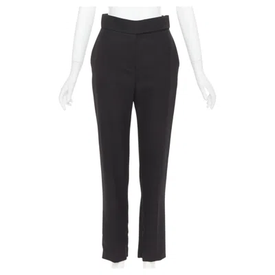 Pre-owned Alexandre Vauthier Black Wool Blend High Waisted Slim Leg Cropped Pants