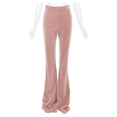 Pre-owned Alexandre Vauthier Blush Pink Velvet High Waisted Extra Flare Pants