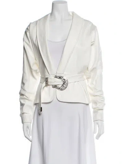 Pre-owned Alexandre Vauthier Bomber Jacket In White