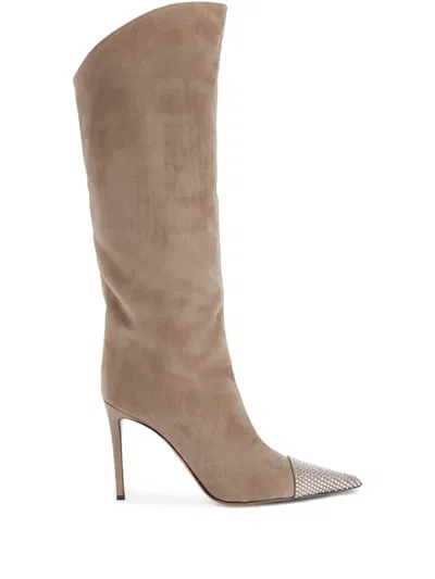 Alexandre Vauthier Bonny 110mm Boots In Brown