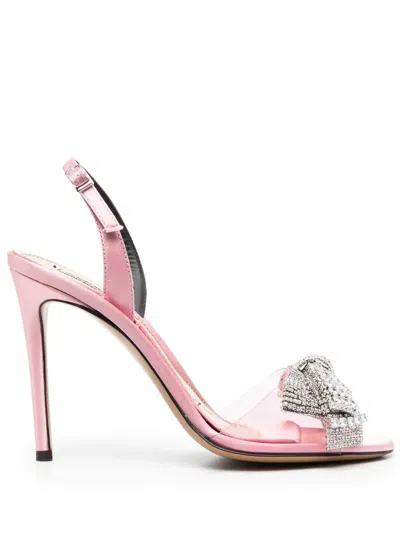 Alexandre Vauthier Bow-detail Open-toe 105mm Sandals In Pink