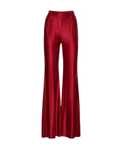 Alexandre Vauthier Bright Plain Jersey Wide-leg Pants In Red