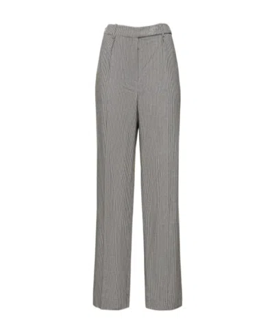 Alexandre Vauthier Checkered Wide-legged Casual Pants In Gray