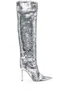 Alexandre Vauthier High Heels Boots In Silver Leather In 银色