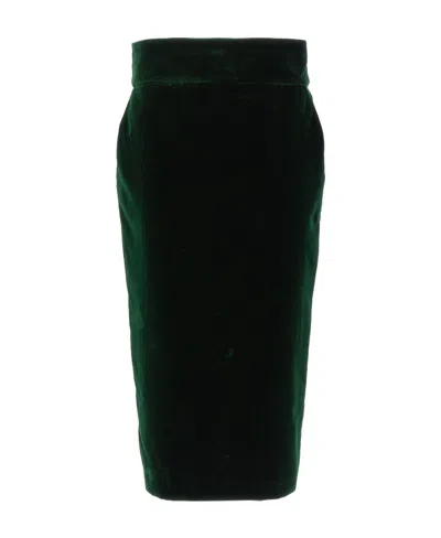 ALEXANDRE VAUTHIER ALEXANDRE VAUTHIER HIGH WAIST VELVET MIDI SKIRT
