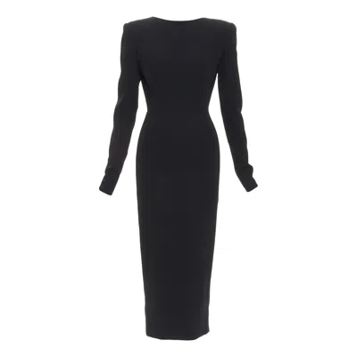 Pre-owned Alexandre Vauthier Couture 2023 Runway Crepe Crystal Embellished Open Back Dress In Black