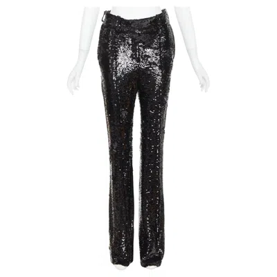 Pre-owned Alexandre Vauthier Couture Aw2020 Runway High Waist Pleated Straight Pants In Black