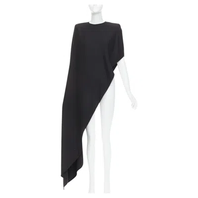 Pre-owned Alexandre Vauthier Couture Aw2023 Runway Black Power Asymmetric Drape Top
