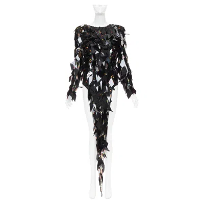 Pre-owned Alexandre Vauthier Couture Runway Beaded Backless Dress Fr36 In Black
