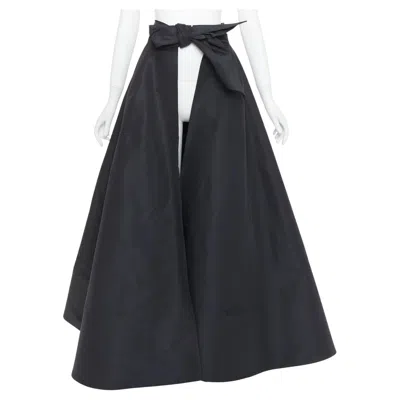 Pre-owned Alexandre Vauthier Couture Runway Black Structured Duchess Satin Train Skirt