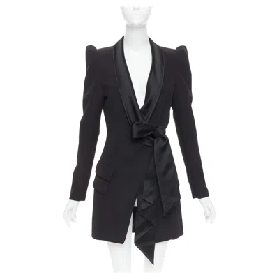 Pre-owned Alexandre Vauthier Couture S2018 Runway Black Pagoda Shoulder Blazer Dress Fr36