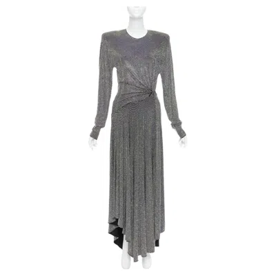 Pre-owned Alexandre Vauthier Couture Ss2021 Runway Aurore Boreale Crystal Strass Dress In Gray