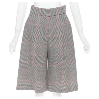 Pre-owned Alexandre Vauthier Couture Ss2021 Runway Grey Red Glen Plaid Bermuda Shorts