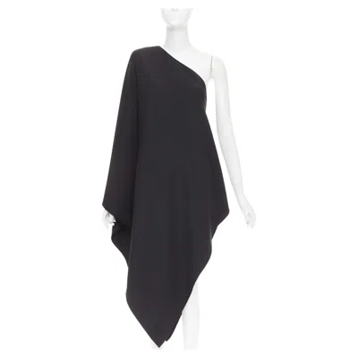 Pre-owned Alexandre Vauthier Couture Ss2025 Runway Black Asymmetric Shoulder Top Fr36 Xxs