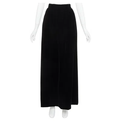 Pre-owned Alexandre Vauthier Couture Ss2025 Runway Black Velvet High Waisted Maxi Skirt