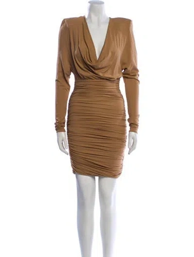 Pre-owned Alexandre Vauthier Cowl Neck Knee-length Dress In Neutral