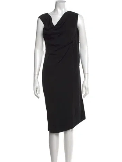 Pre-owned Alexandre Vauthier Cowl Neck Midi Length Dress In Black