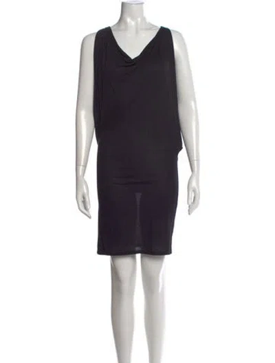 Pre-owned Alexandre Vauthier Cowl Neck Mini Dress In Black