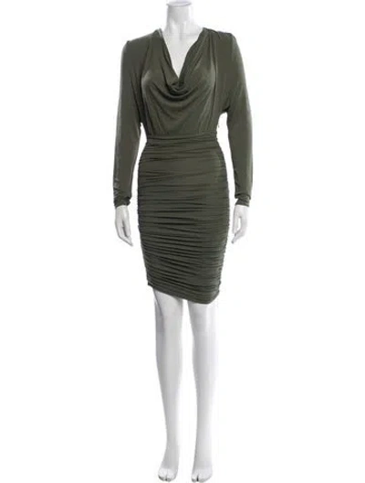 Pre-owned Alexandre Vauthier Cowl Neck Mini Dress In Green