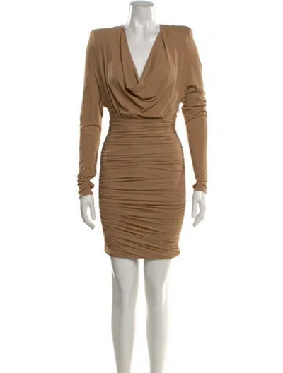 Pre-owned Alexandre Vauthier Cowl Neck Mini Dress In Neutral