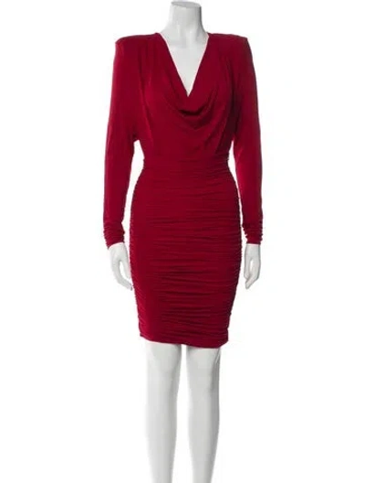 Pre-owned Alexandre Vauthier Cowl Neck Mini Dress In Red
