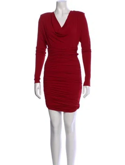 Pre-owned Alexandre Vauthier Cowl Neck Mini Dress W/ Tags In Red