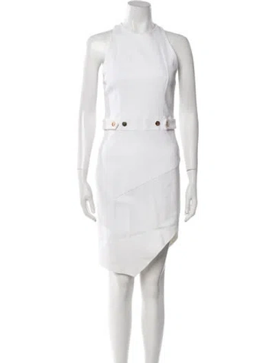 Pre-owned Alexandre Vauthier Crew Neck Knee-length Dress In White