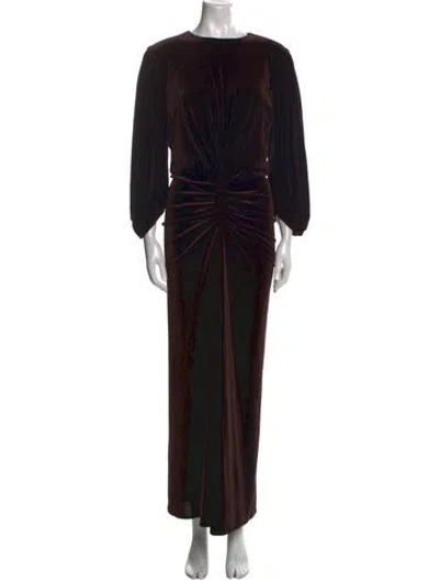 Pre-owned Alexandre Vauthier Crew Neck Long Dress In Black