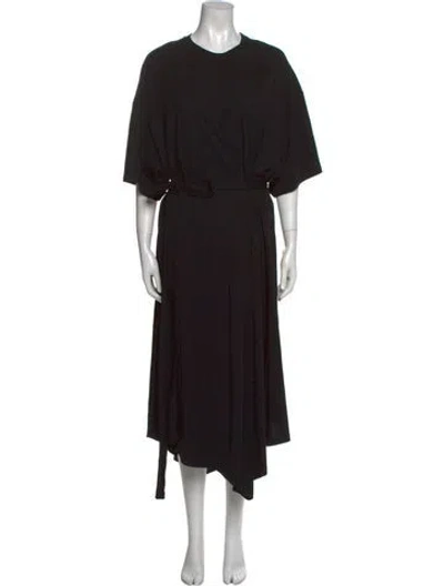 Pre-owned Alexandre Vauthier Crew Neck Long Dress In Black