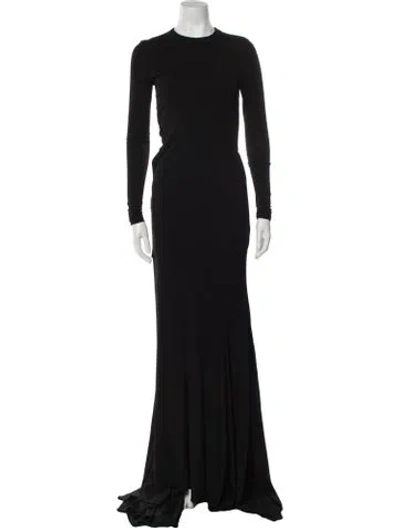 Pre-owned Alexandre Vauthier Crew Neck Long Dress In Black