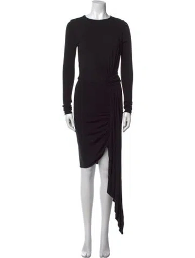 Pre-owned Alexandre Vauthier Crew Neck Long Dress In Black