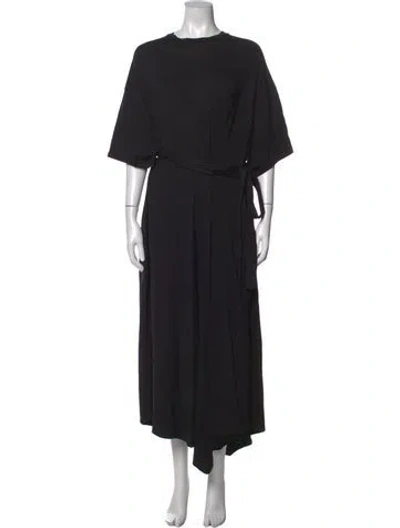 Pre-owned Alexandre Vauthier Crew Neck Long Dress In Black