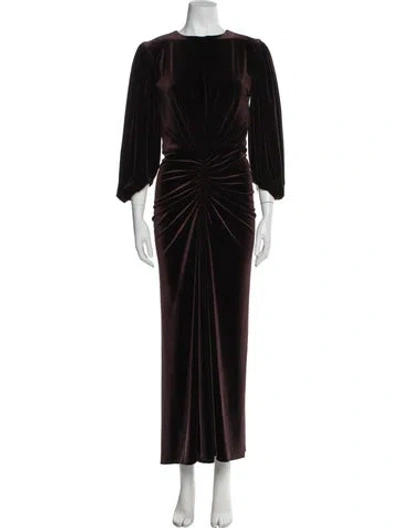 Pre-owned Alexandre Vauthier Crew Neck Long Dress In Brown