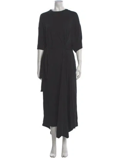 Pre-owned Alexandre Vauthier Crew Neck Long Dress In Gray