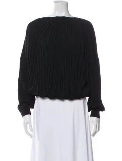 Pre-owned Alexandre Vauthier Crew Neck Long Sleeve Blouse In Black